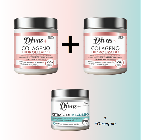 Pack Divas: 2 Colágenos + Citrato GRATIS